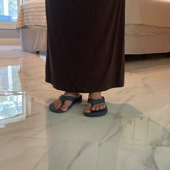 NWT short sleeve brown Maxi lounge dress. XL - Picture 3 of 10